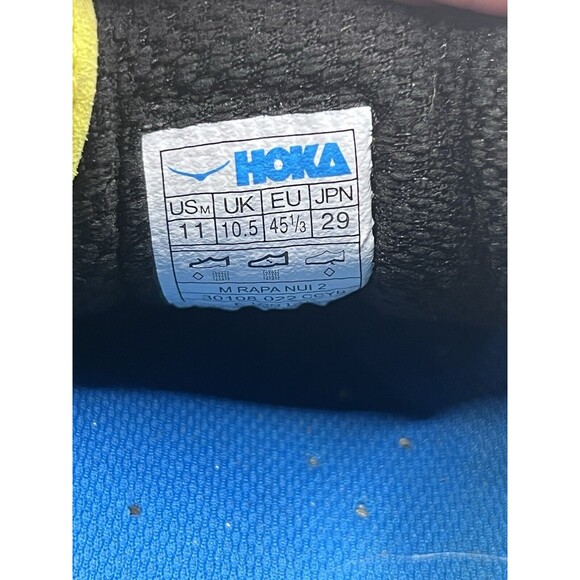 Hoka One One M Rapa Nui 2 Trail Running Shoes Men’s Size 11 F10014F Yellow Blue - Picture 7 of 7